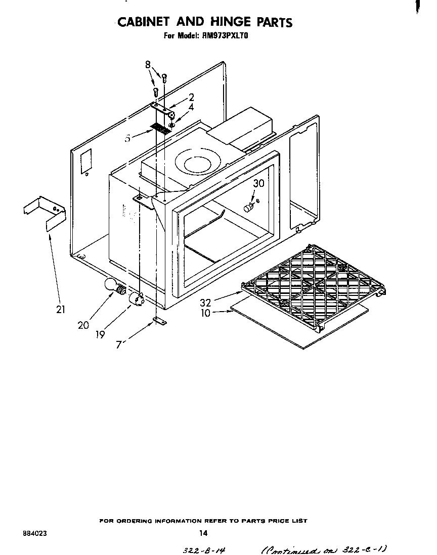 Whirlpool RM973PXLT0 cabinet and hinge diagram