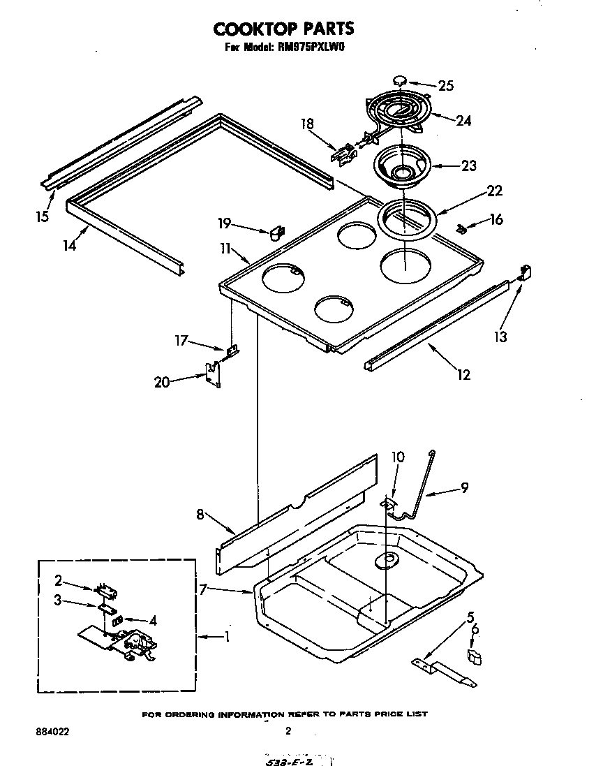 Whirlpool RM975PXLW0 cook top diagram