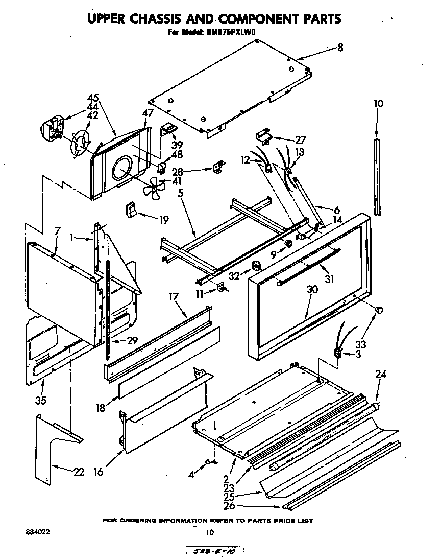 Whirlpool RM975PXLW0 upper chassis and component diagram