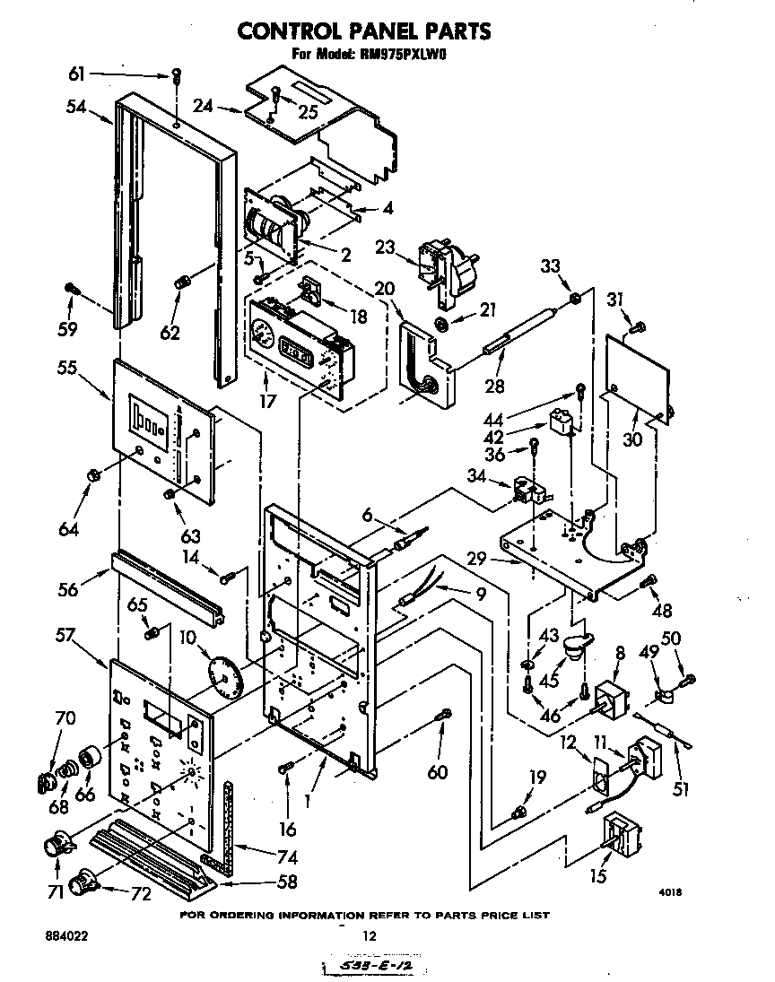 Whirlpool RM975PXLW0 control panel diagram