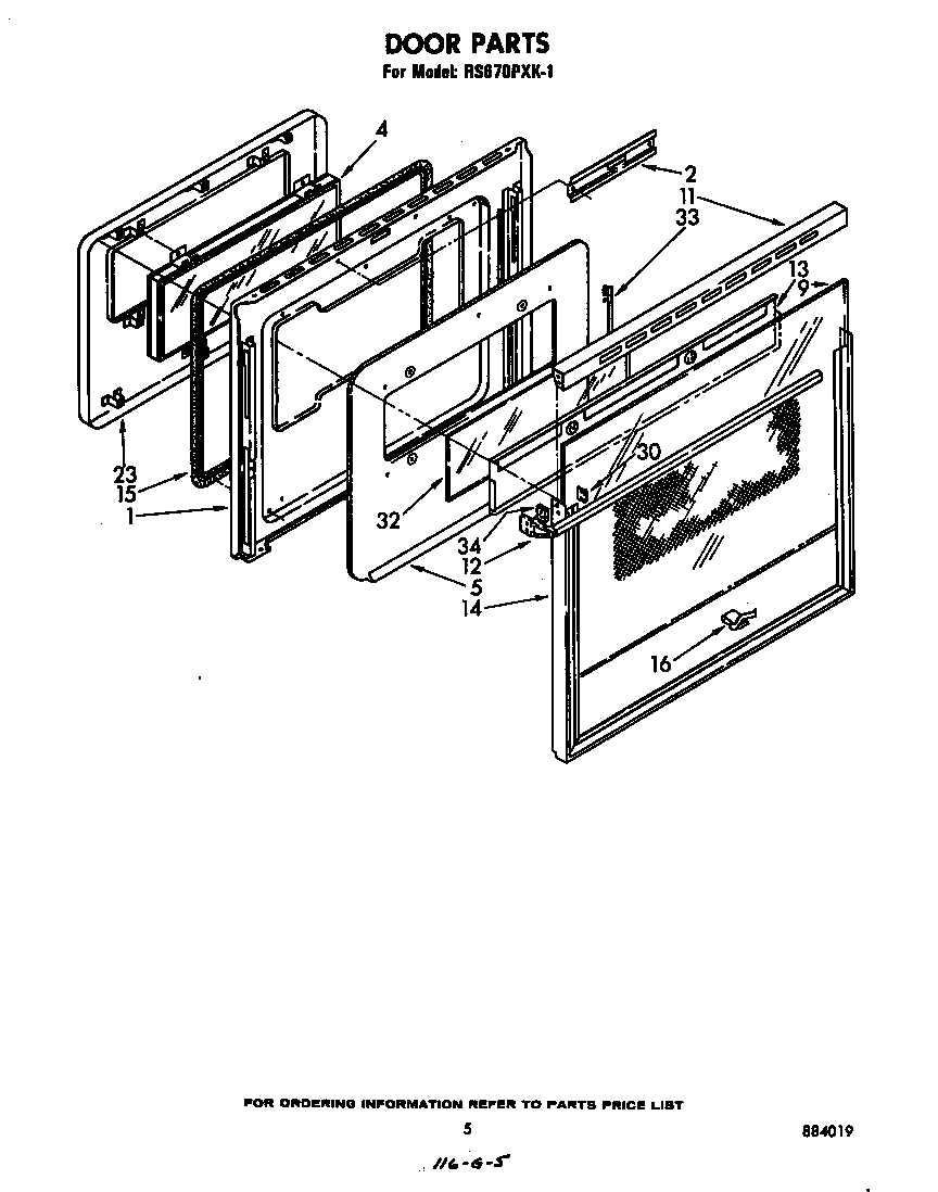 Whirlpool RS670PXK1 door diagram