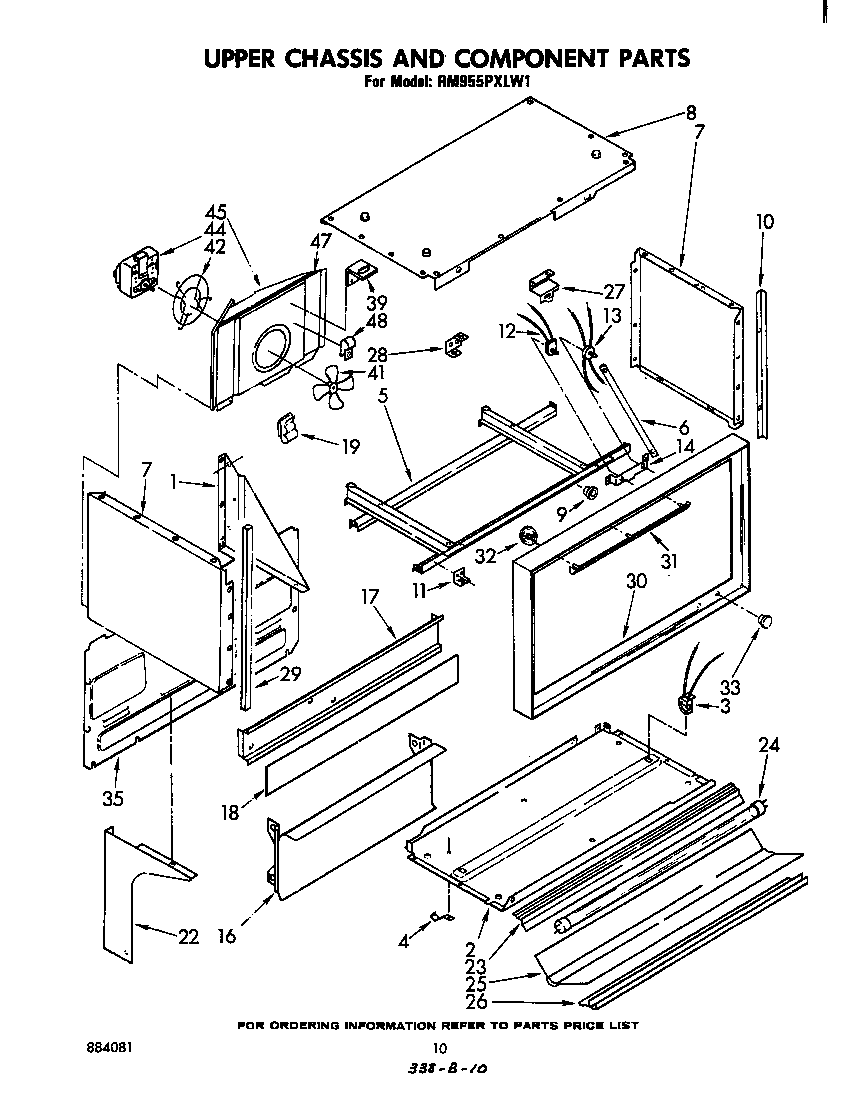 Whirlpool RM955PXLW1 upper chassis and components diagram