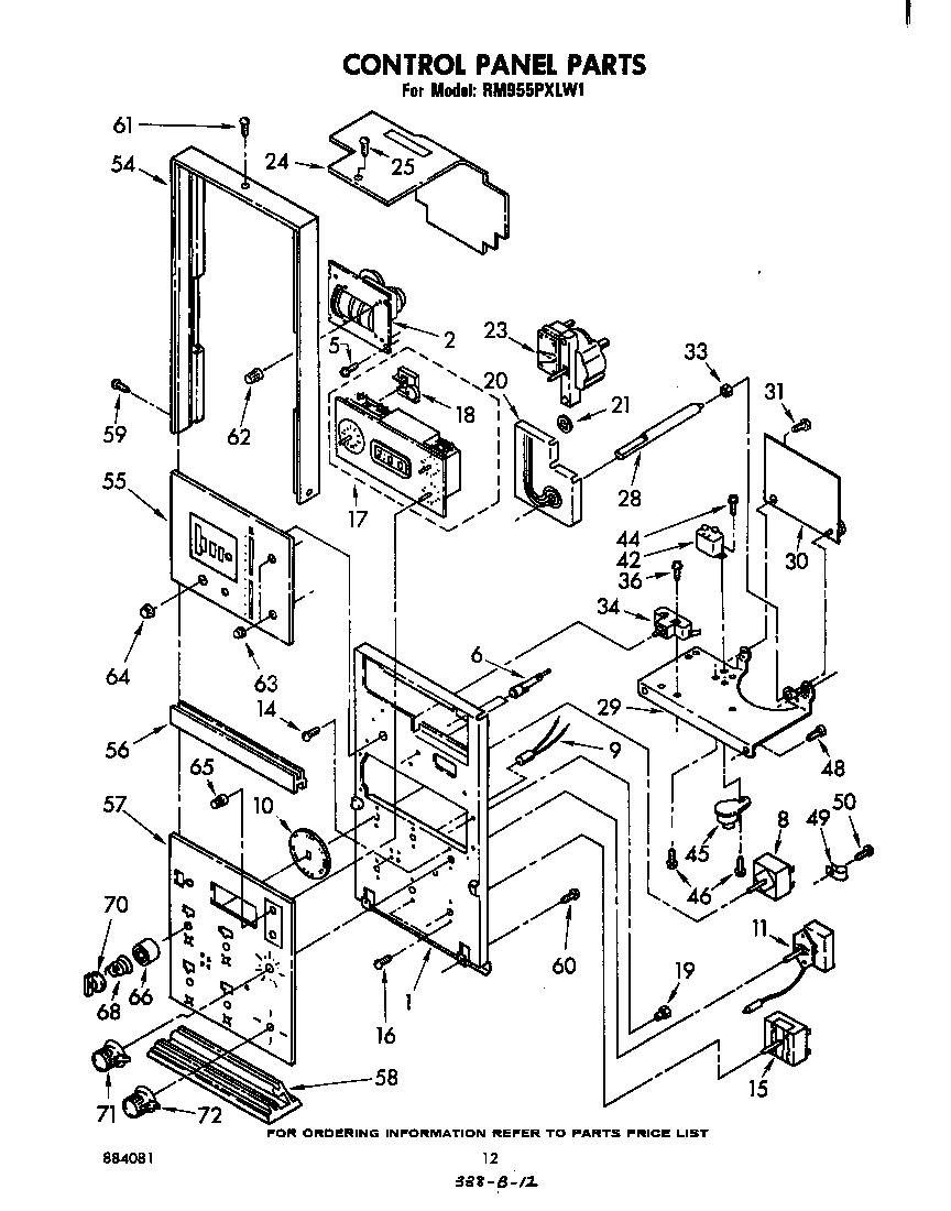 Whirlpool RM955PXLW1 control panel diagram