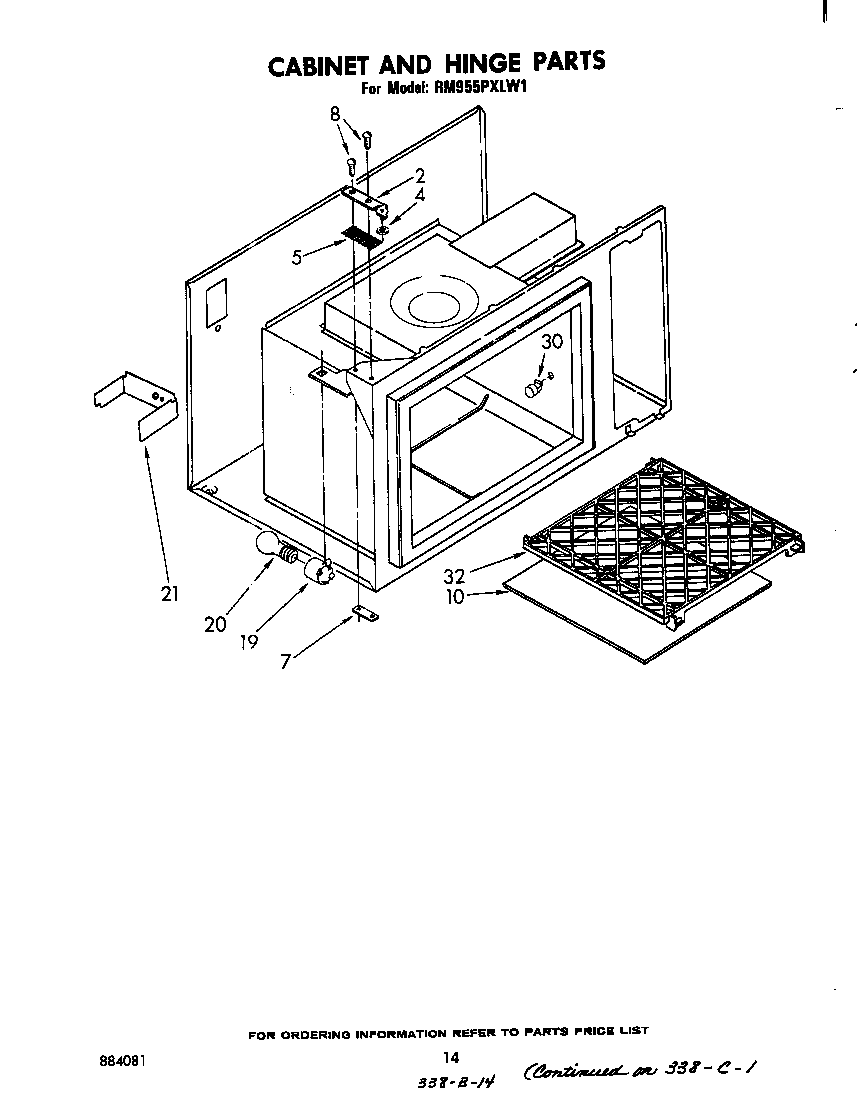 Whirlpool RM955PXLW1 cabinet and hinge diagram