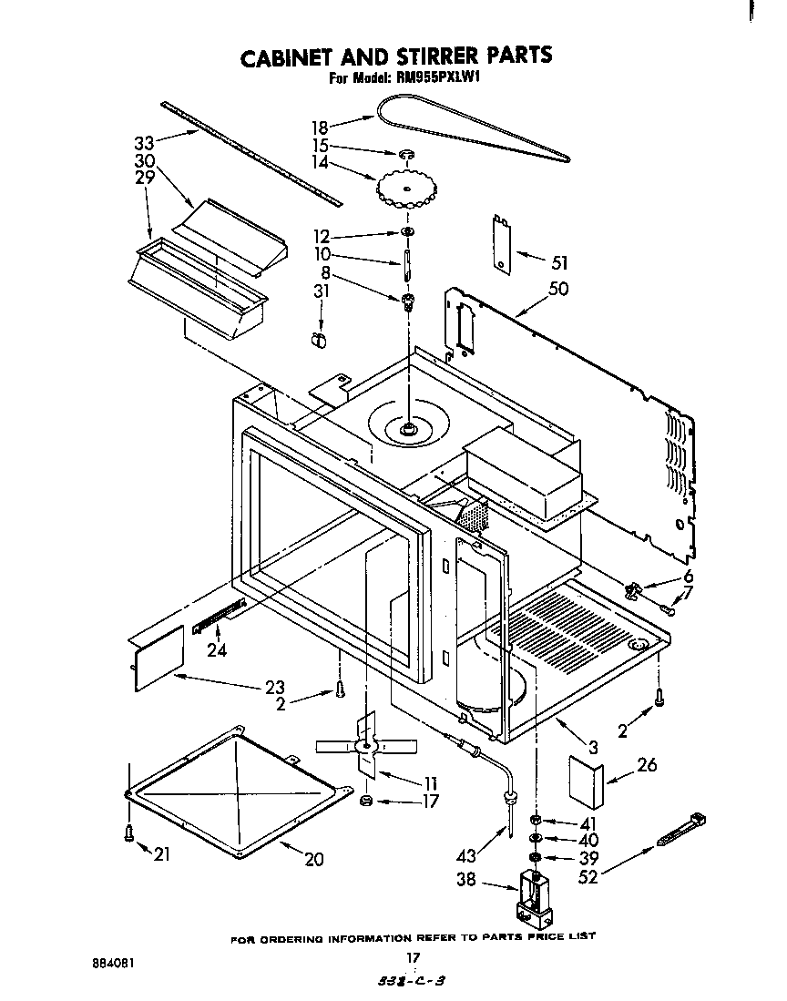 Whirlpool RM955PXLW1 cabinet and stirrer diagram