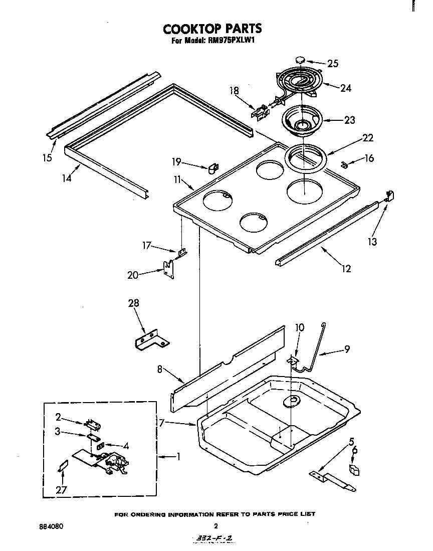 Whirlpool RM975PXLW1 cooktop diagram