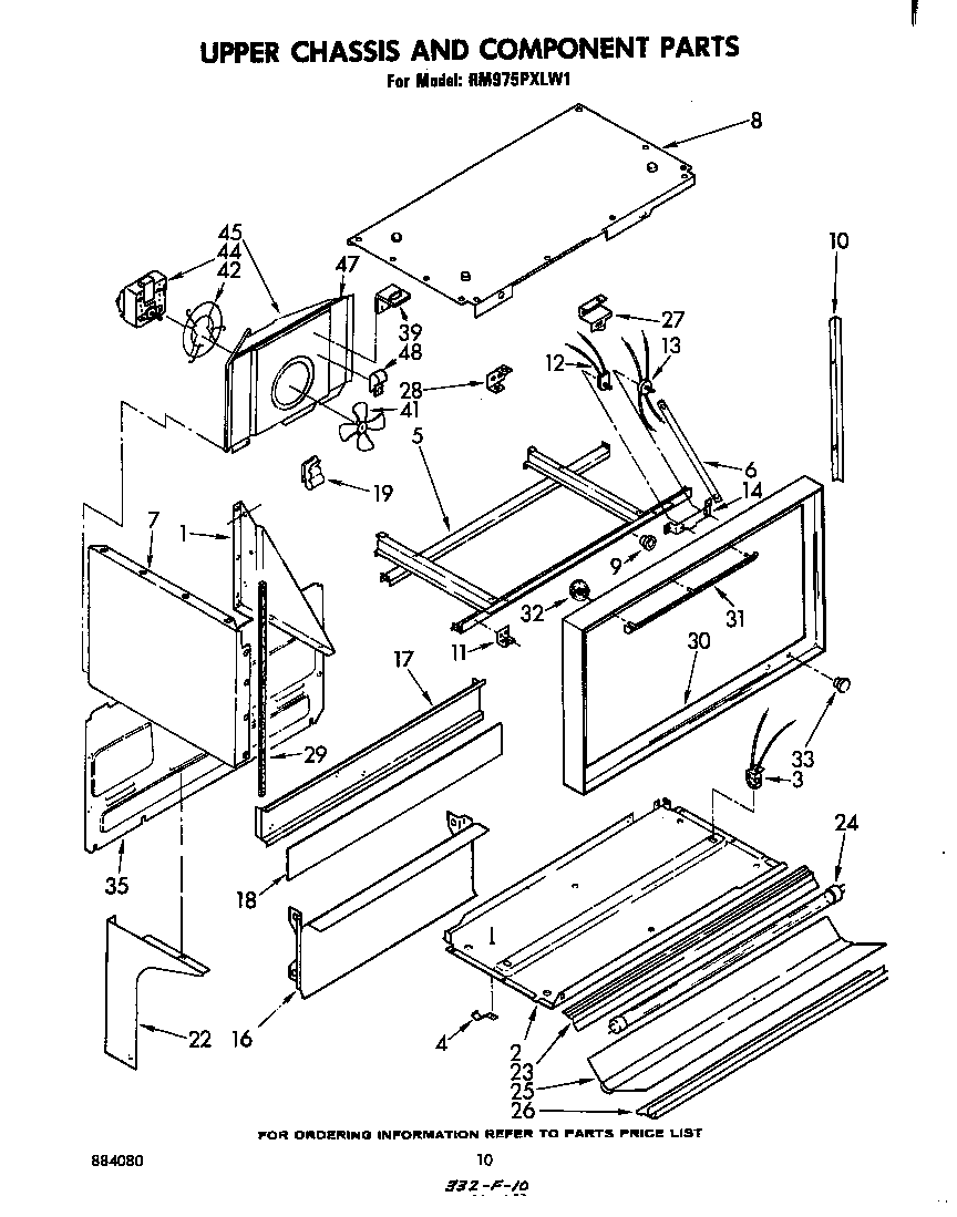 Whirlpool RM975PXLW1 upper chassis and component diagram