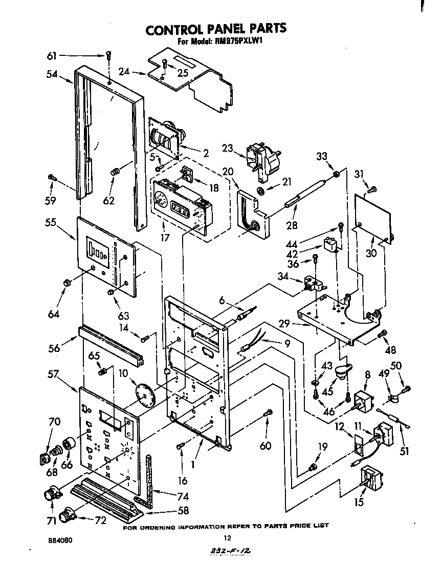 Whirlpool RM975PXLW1 control panel diagram