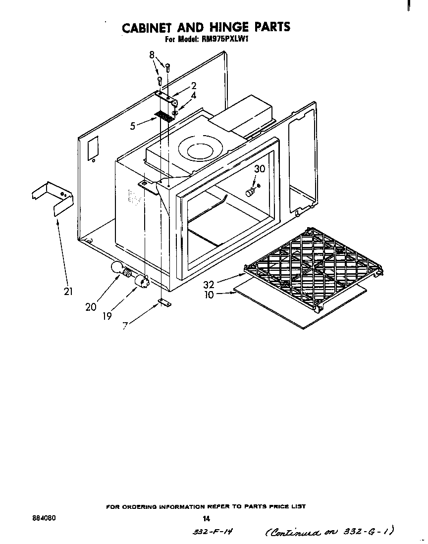 Whirlpool RM975PXLW1 cabinet and hinge diagram