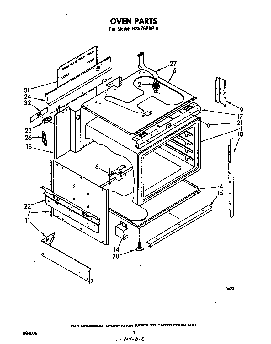 Whirlpool RS576PXP0 oven diagram