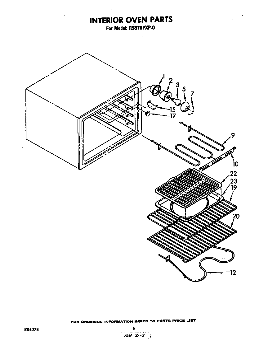 Whirlpool RS576PXP0 interior oven diagram