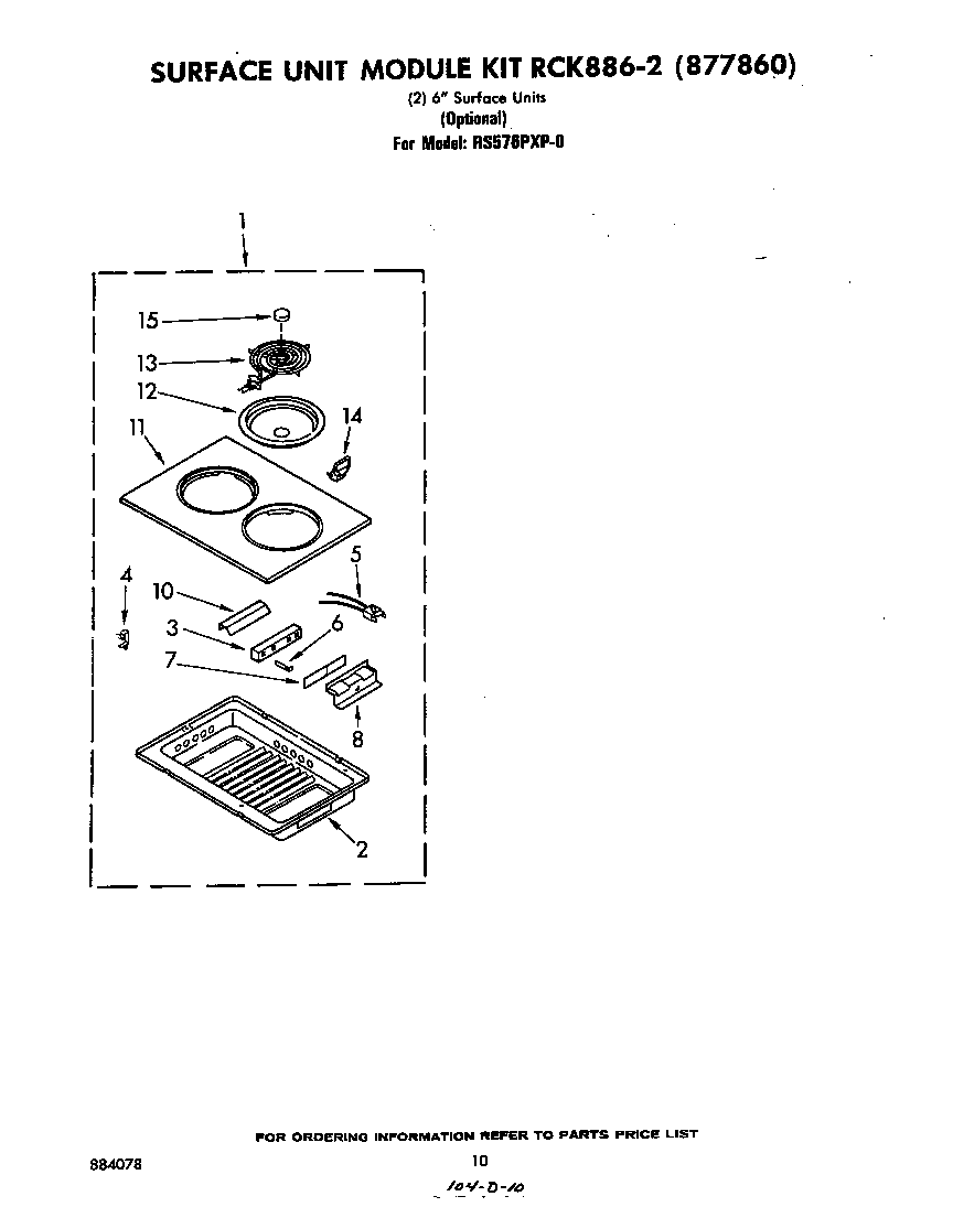 Whirlpool RS576PXP0 surface unit module kit diagram