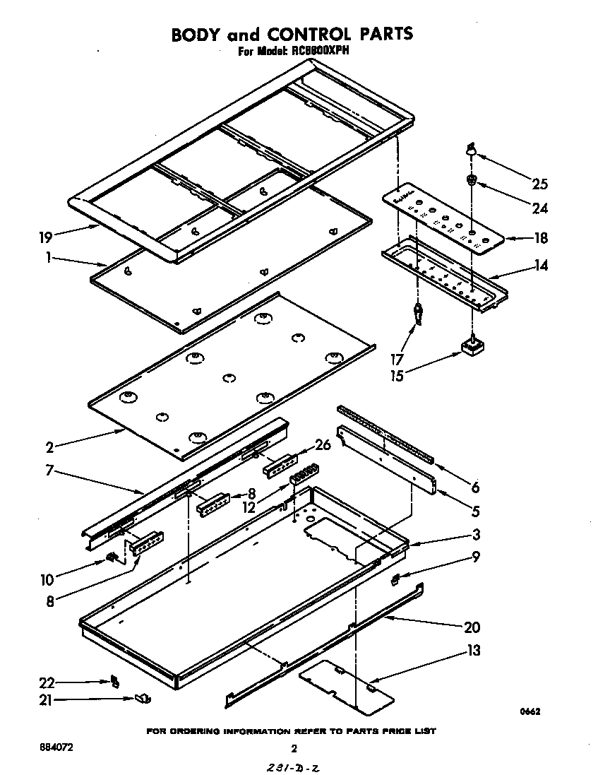 Whirlpool RC8800XPH body and control diagram