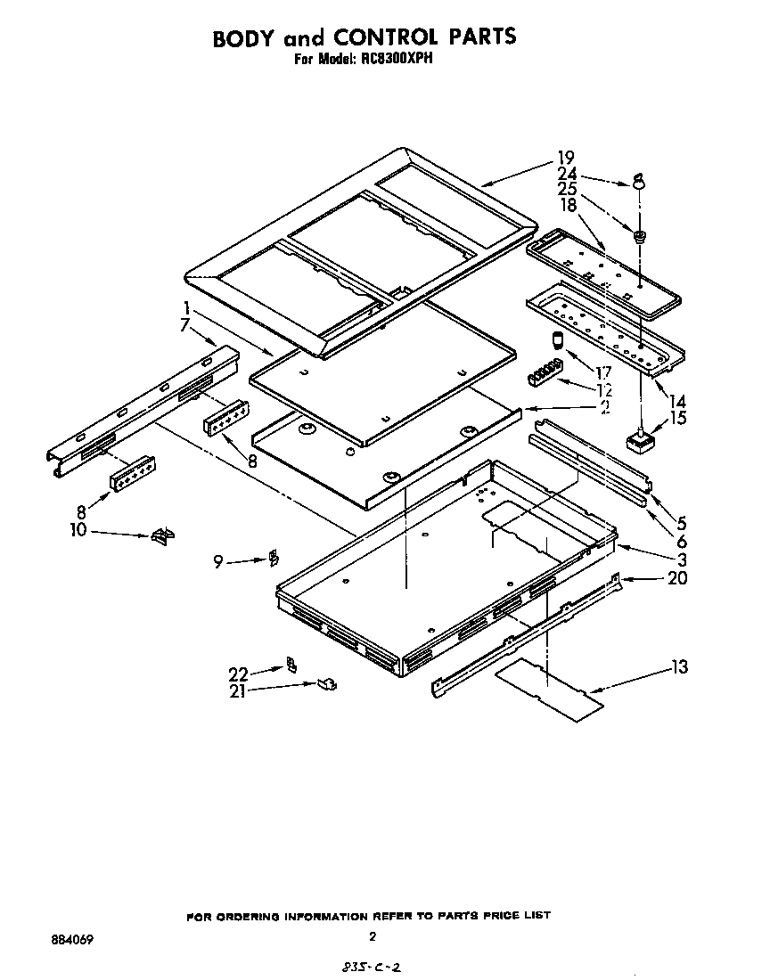 Whirlpool RC8300XPH body and control diagram