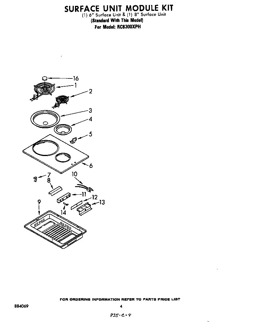 Whirlpool RC8300XPH surface unit diagram