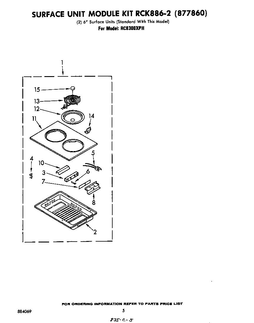 Whirlpool RC8300XPH surface unit rck886-2 diagram