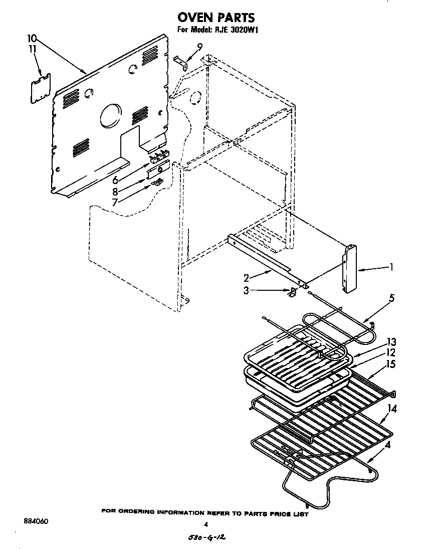 Whirlpool RJE3020W1 oven diagram