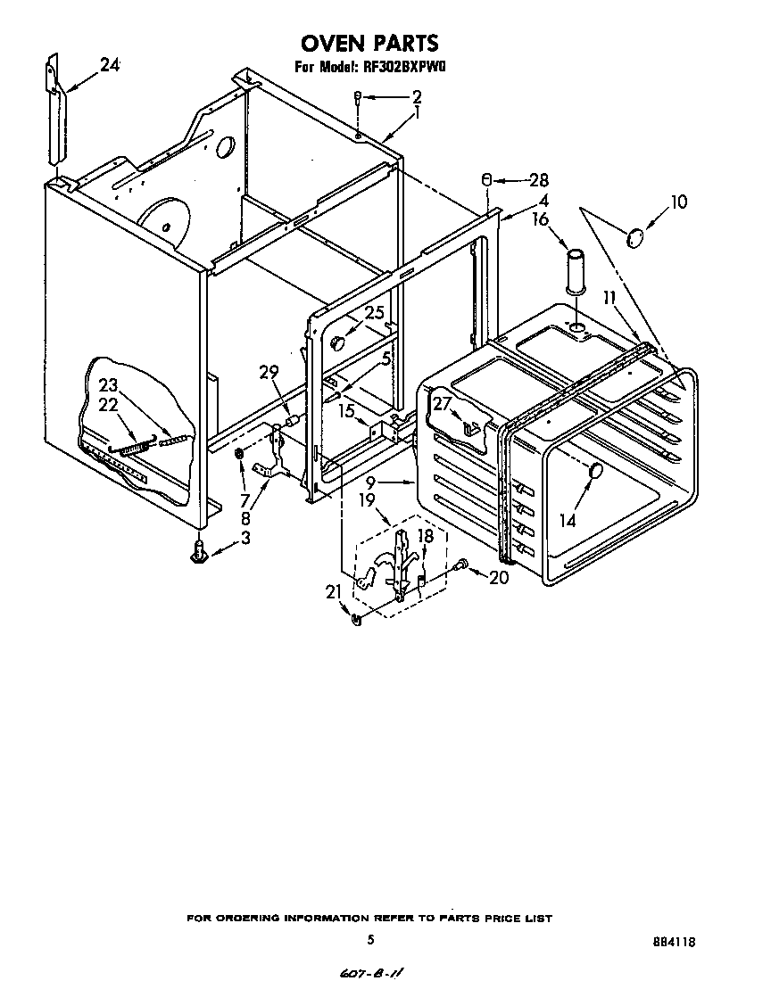 Whirlpool RF302BXPW0 oven diagram