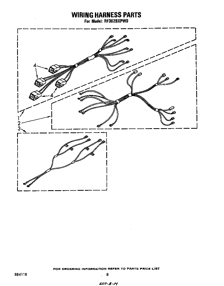 Whirlpool RF302BXPW0 wiring harness diagram