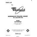 Whirlpool RM978BXPW0 front cover diagram