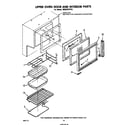 Whirlpool RE963PXPT0 upper oven door and interior diagram