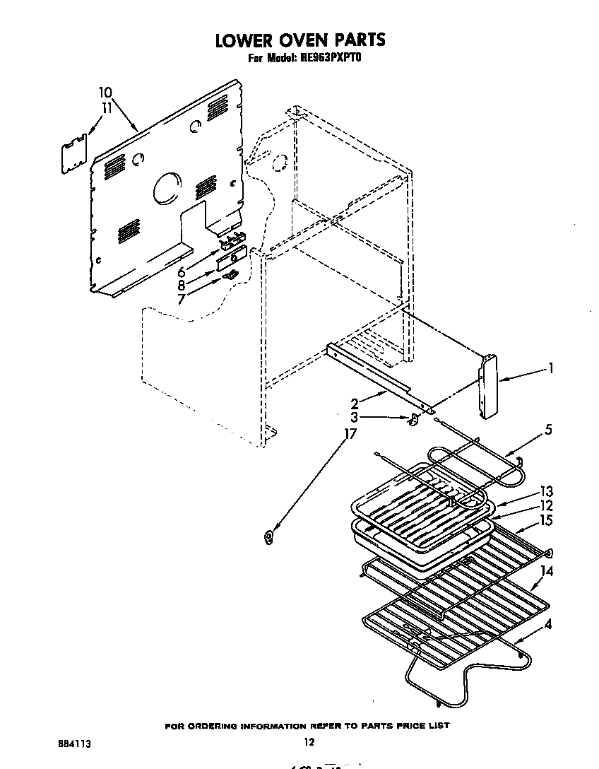 Whirlpool RE963PXPT0 lower oven diagram