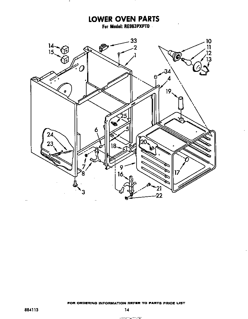 Whirlpool RE963PXPT0 lower oven (continued) diagram