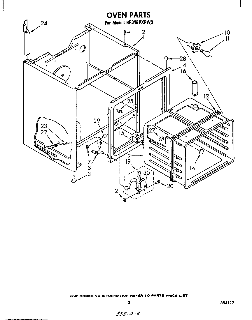 Whirlpool RF345PXPW0 oven diagram