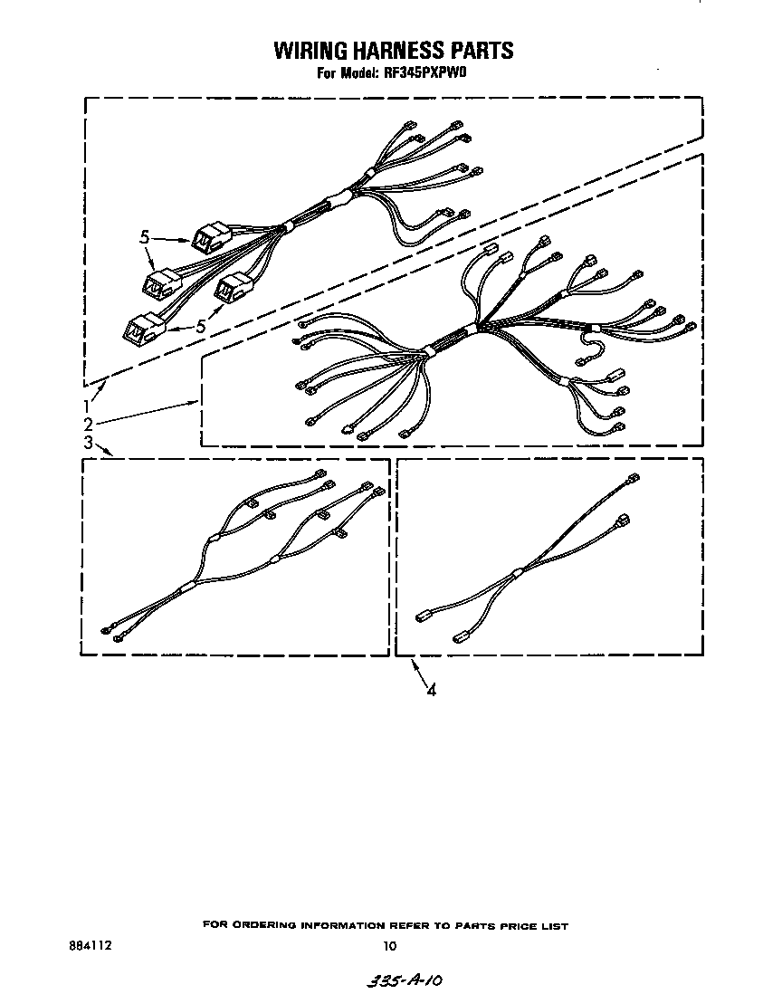 Whirlpool RF345PXPW0 wiring harness diagram