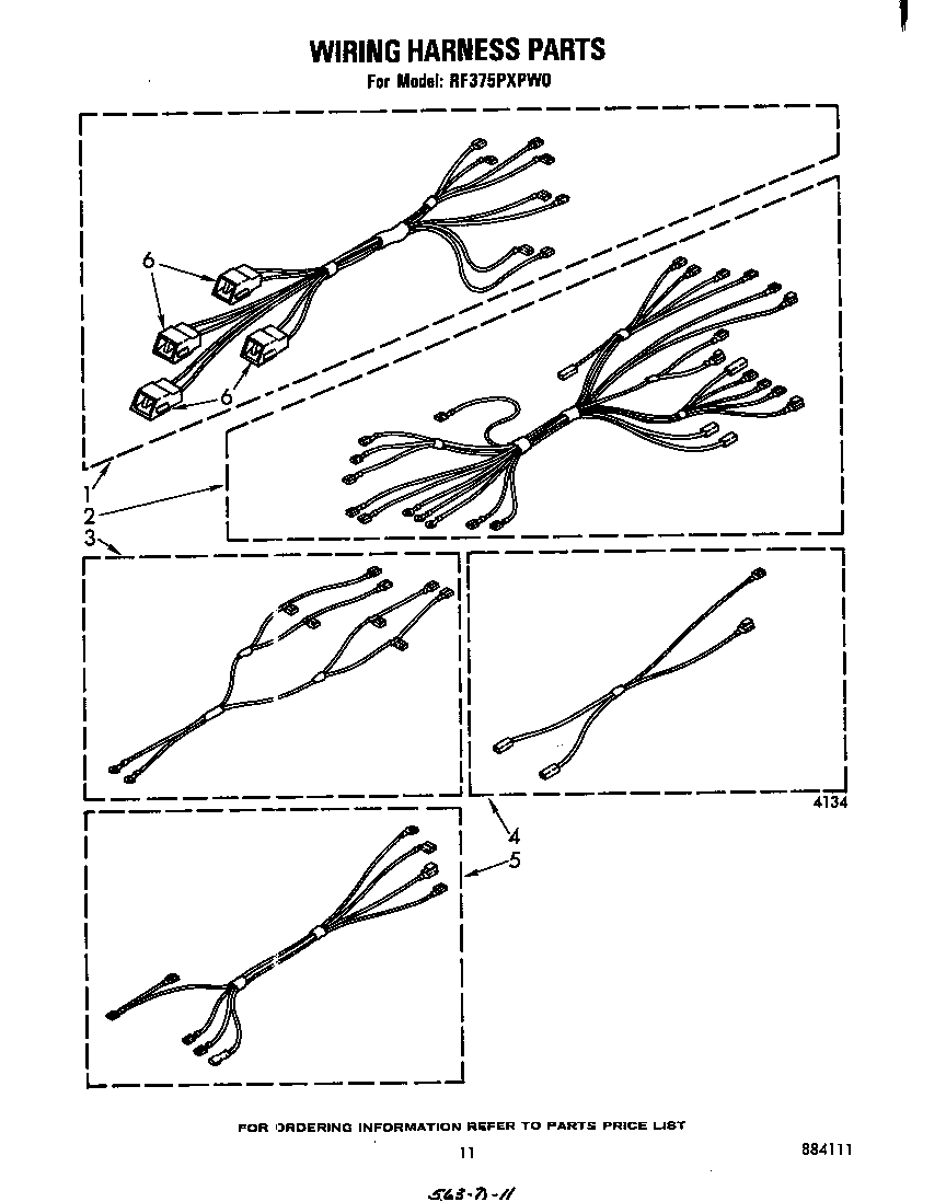 Whirlpool RF375PXPW0 wiring harness diagram