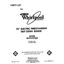 Whirlpool RF395PXPW0 front cover diagram