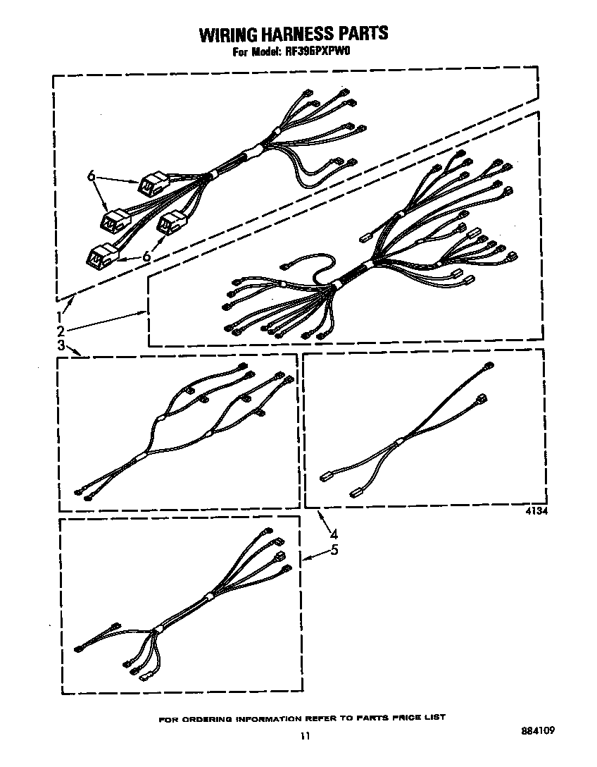 Whirlpool RF395PXPW0 wiring harness diagram