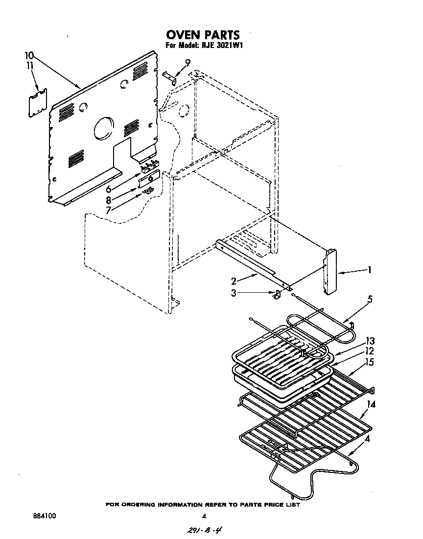Whirlpool RJE3021W1 oven diagram