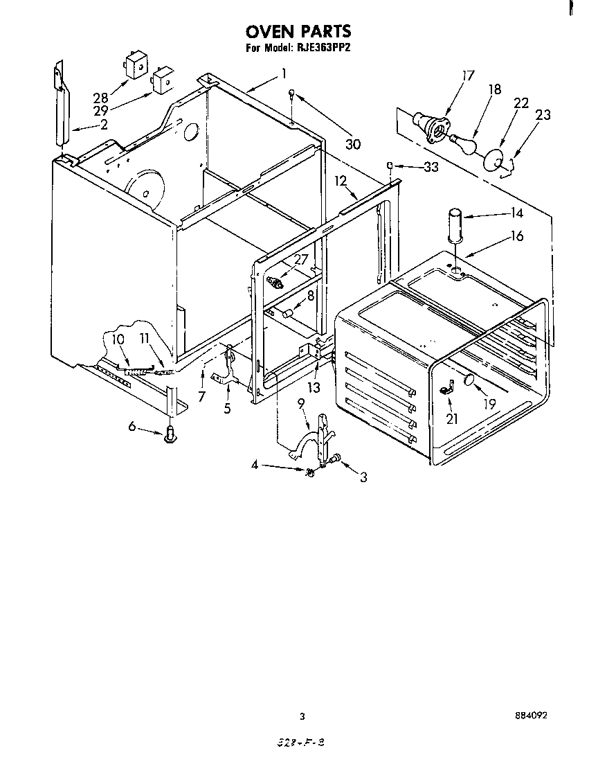 Whirlpool RJE363PP2 oven diagram