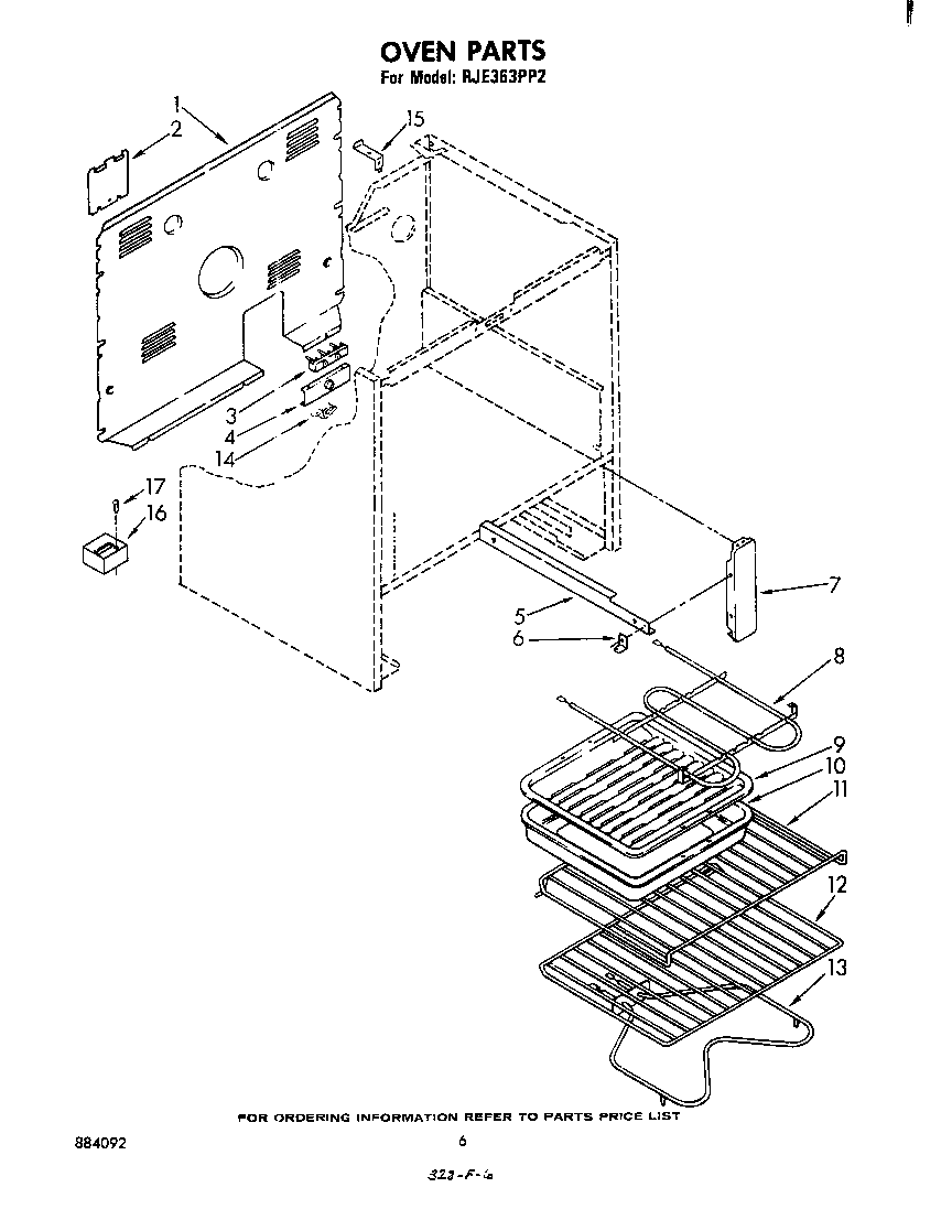Whirlpool RJE363PP2 oven (continued) diagram