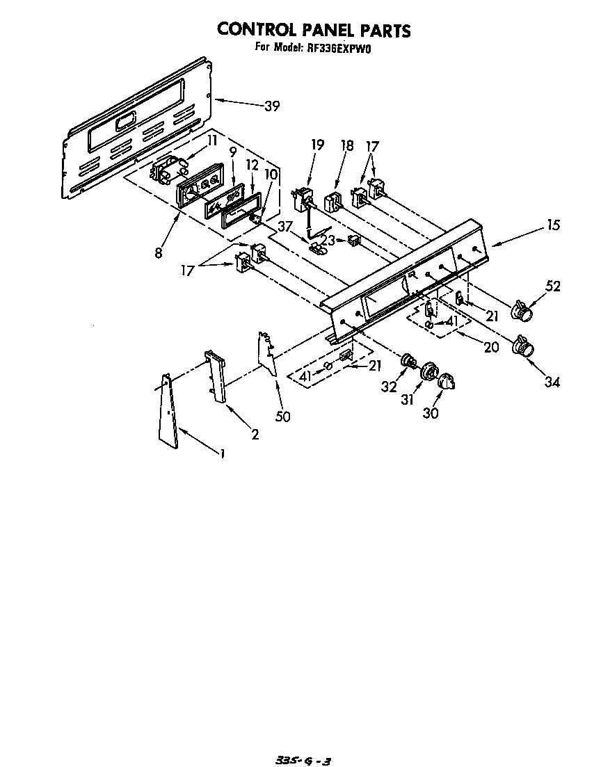 Whirlpool RF336EXPW0 control panel diagram
