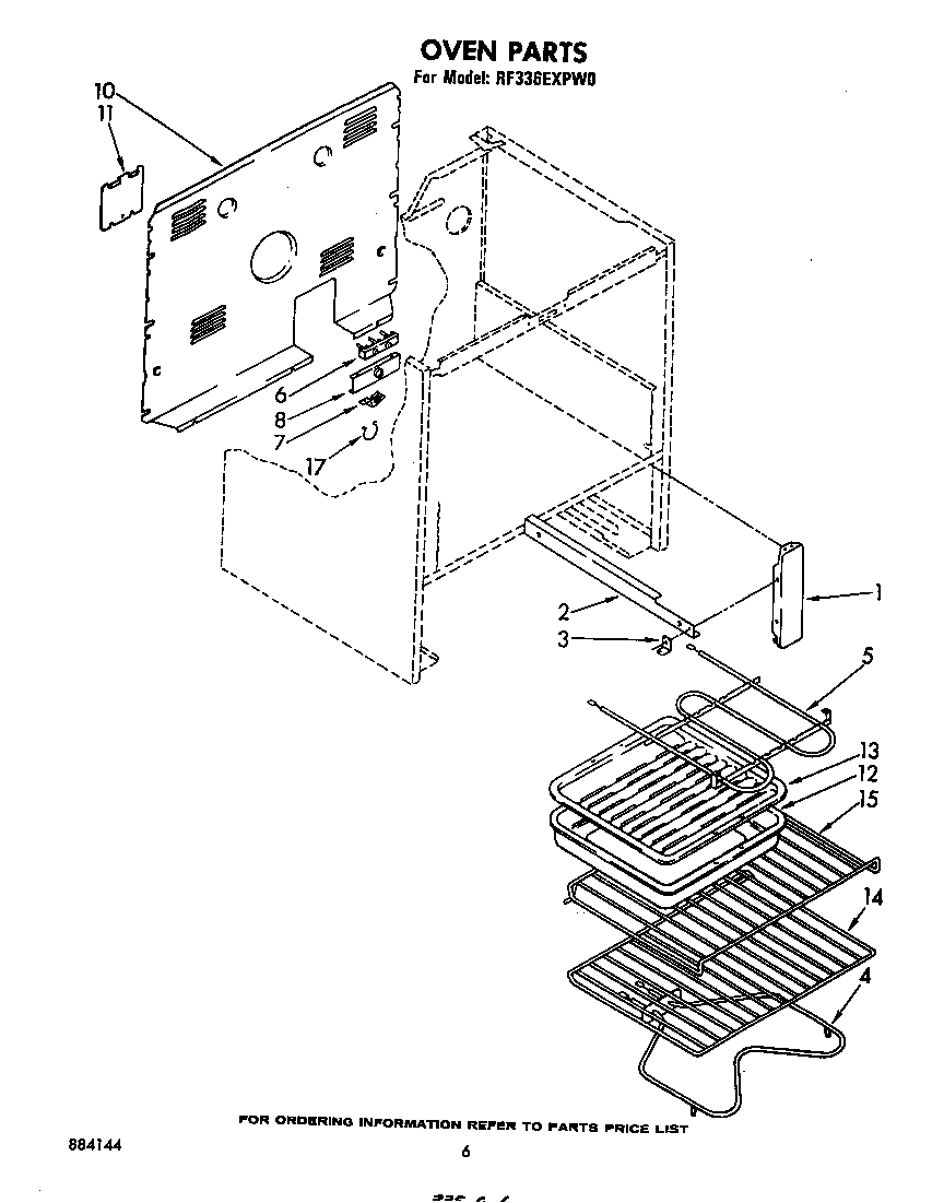 Whirlpool RF336EXPW0 oven diagram