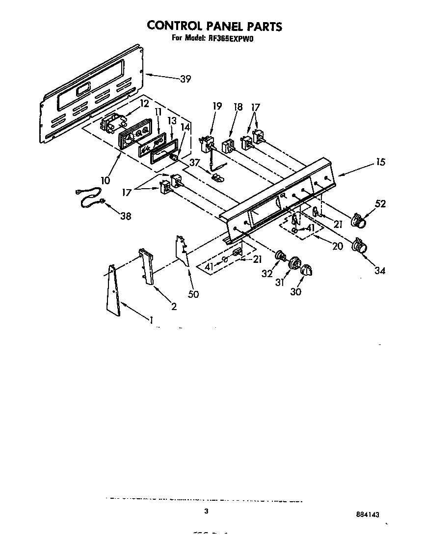 Whirlpool RF365EXPW0 control panel diagram