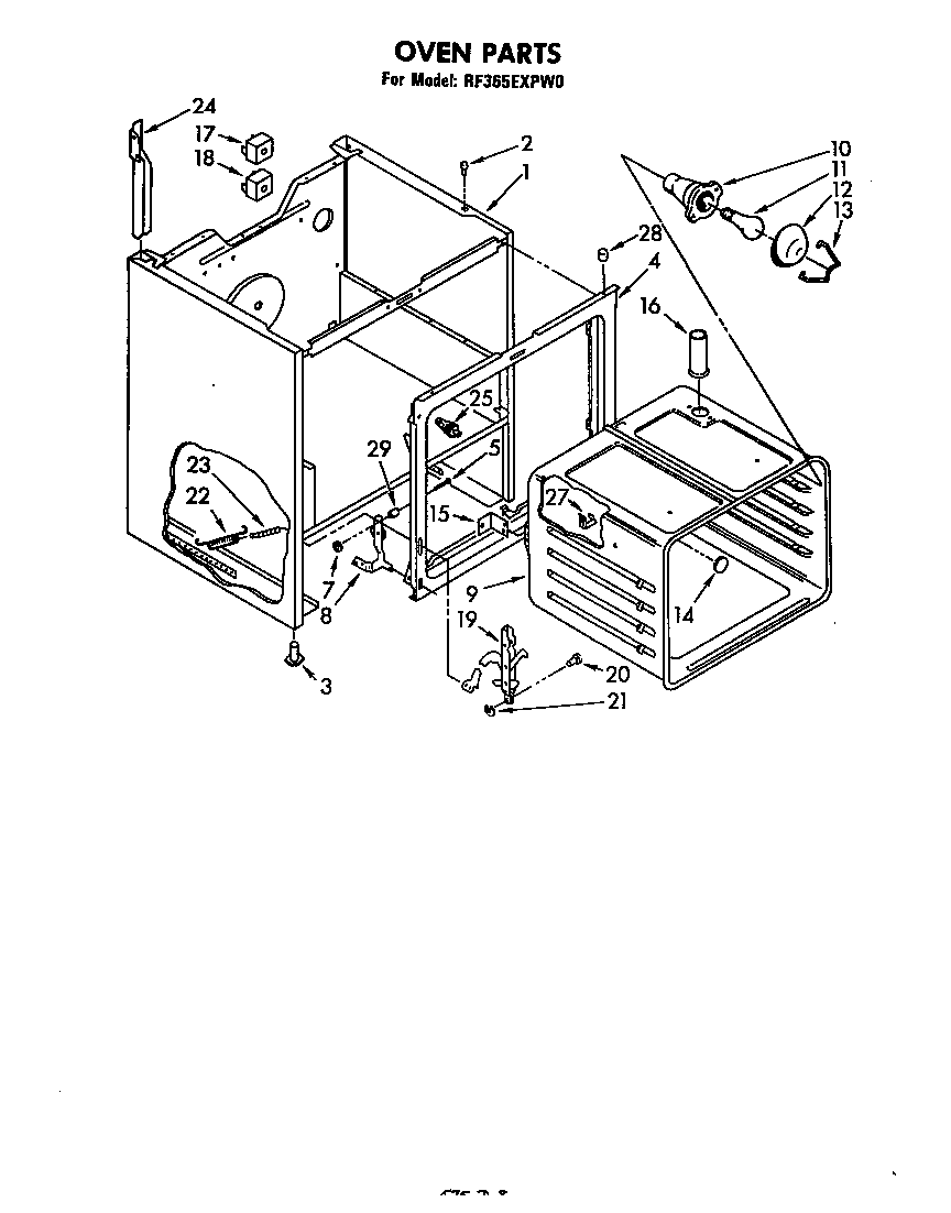 Whirlpool RF365EXPW0 oven diagram