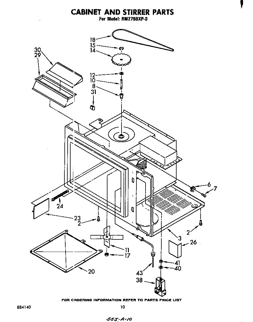 Whirlpool RM278PXP0 cabinet and stirrer diagram