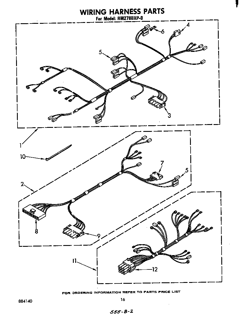 Whirlpool RM278PXP0 wiring harness diagram