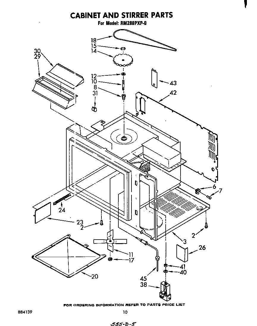 Whirlpool RM288PXP0 cabinet and stirrer diagram