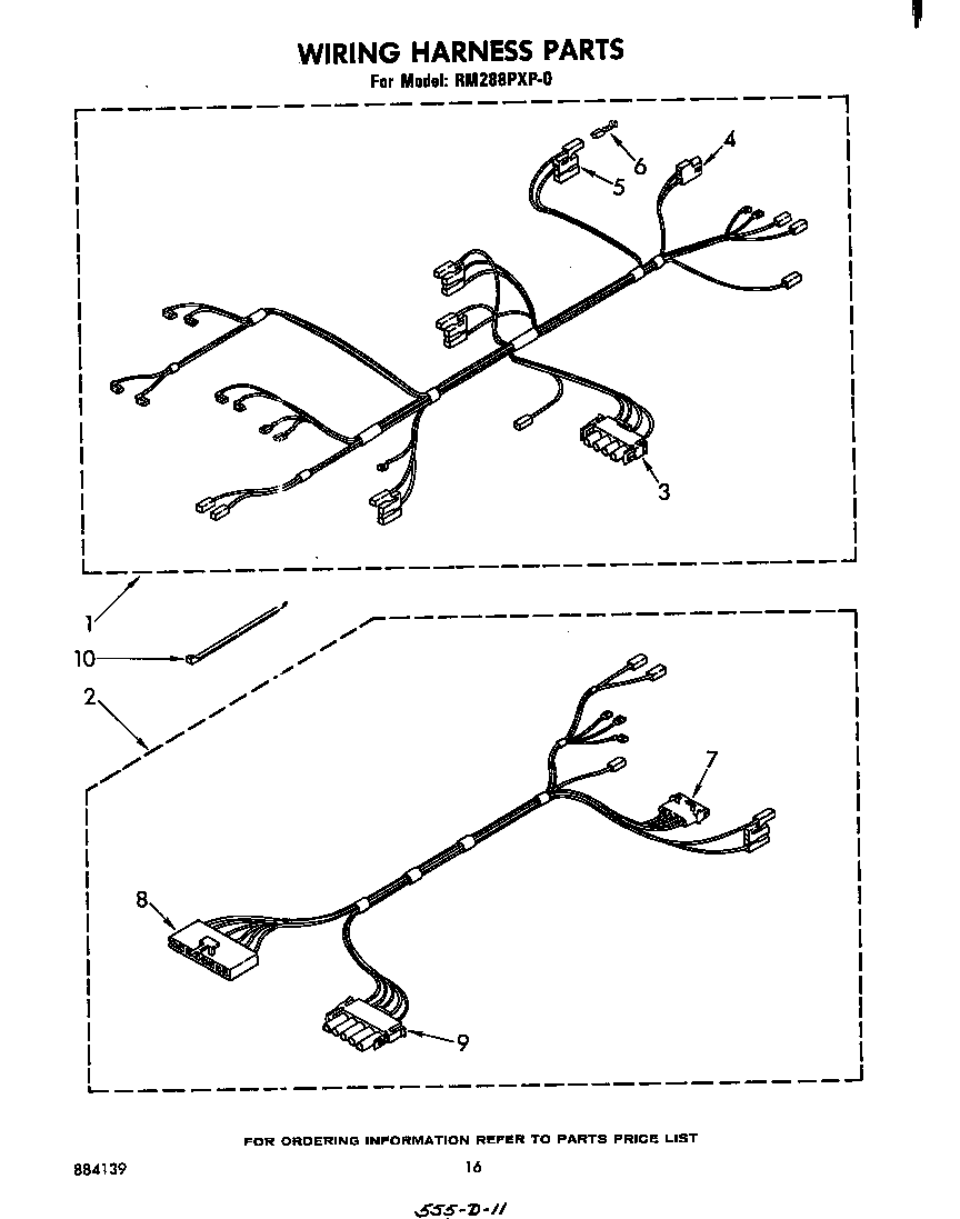 Whirlpool RM288PXP0 wiring harness diagram