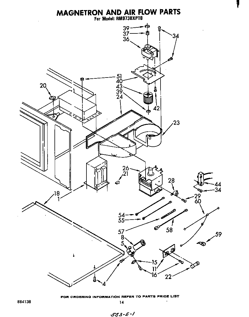 Whirlpool RM973BXPT0 magnetron and air flow diagram