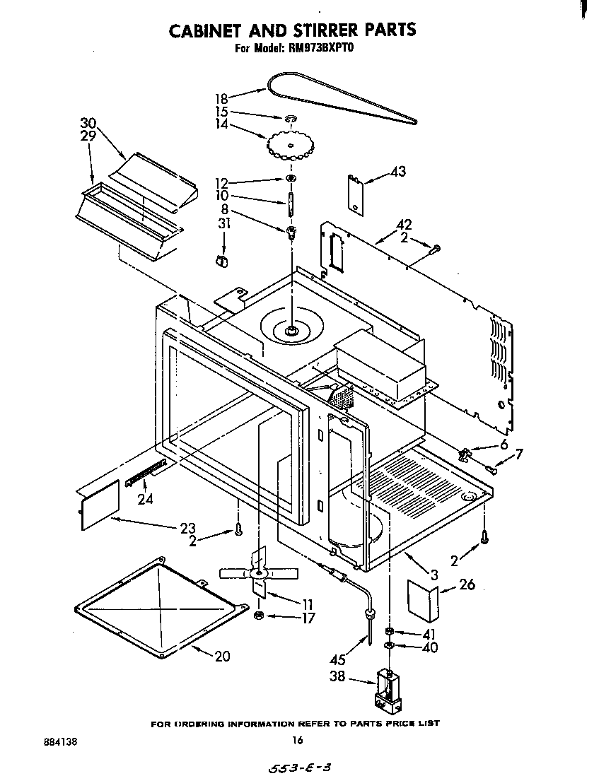 Whirlpool RM973BXPT0 cabinet and stirrer diagram