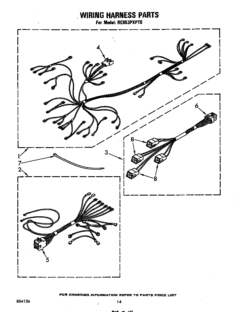 Whirlpool RE953PXPT0 wiring harness diagram