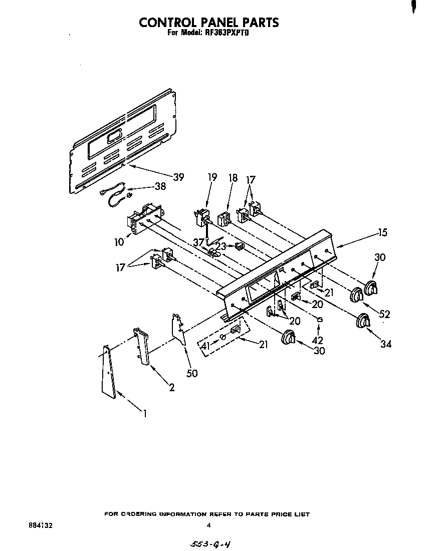 Whirlpool RF363PXPT0 control panel diagram