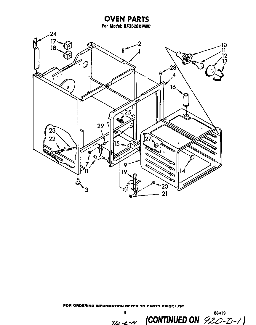 Whirlpool RF3620XPW0 oven diagram