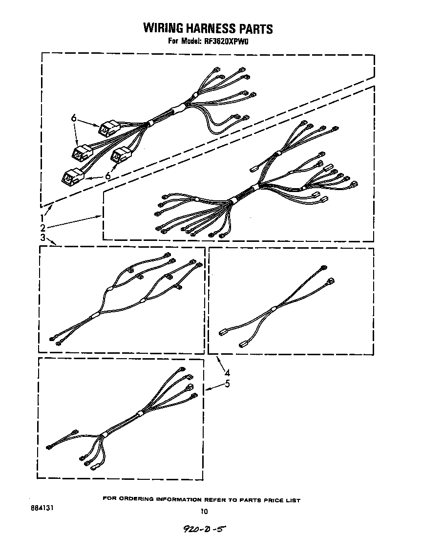 Whirlpool RF3620XPW0 wiring harness diagram