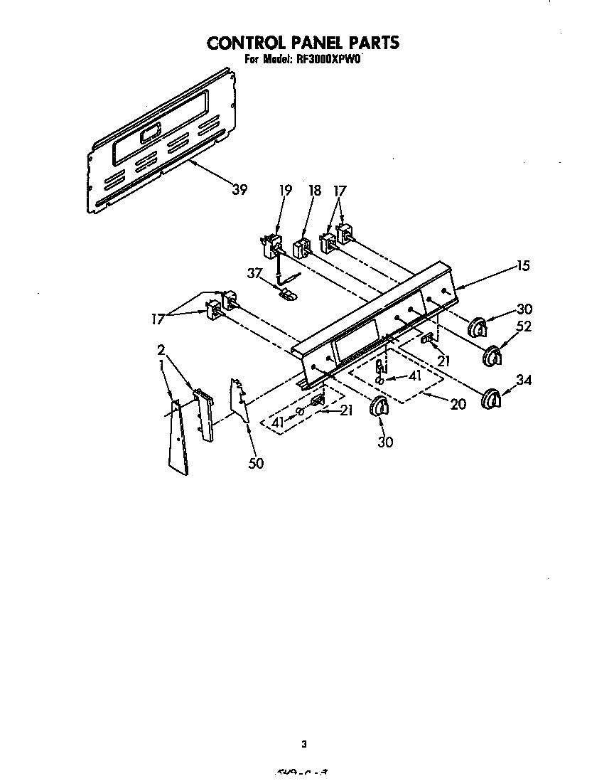 Whirlpool RF3000XPW0 control panel diagram